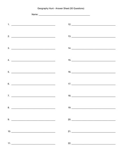 Printable Answer Sheet Templates Samples Examples Hot Sex Picture