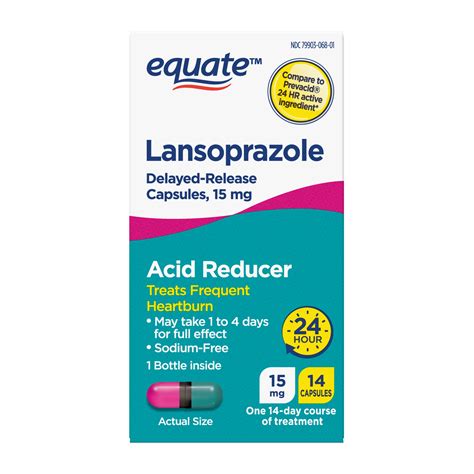 Equate Lansoprazole Delayed Release Capsules 15 Mg 14 Ct