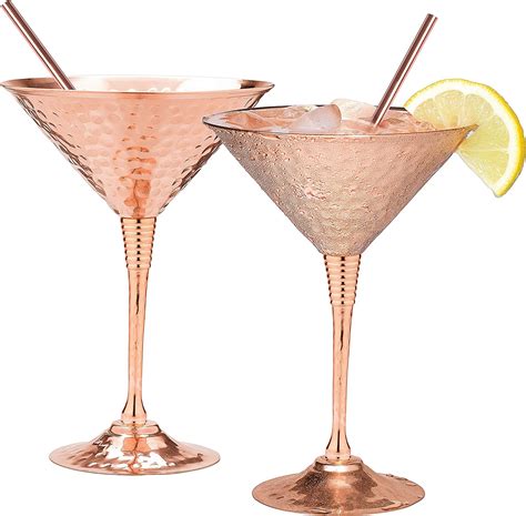 Mosscoff Copper Martini Glasses Set Of 2 95oz Hand