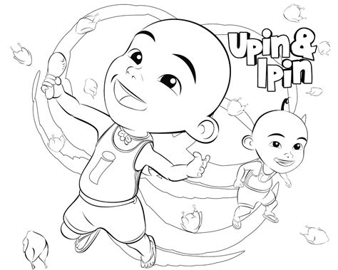 Gambar Mewarnai Gambar Upin Dan Ipin Untuk Anak