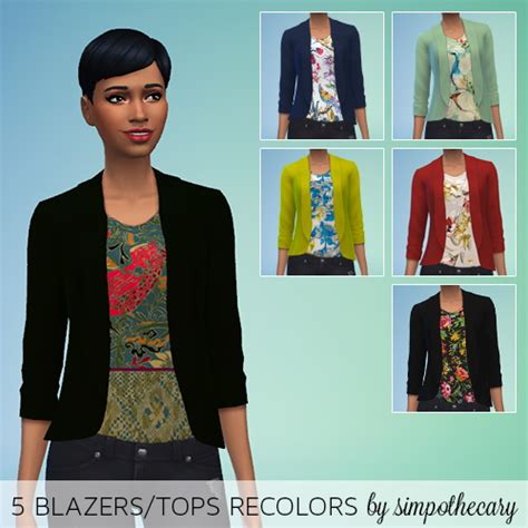 5 Blazer Recolors Sims 4 Female Clothes