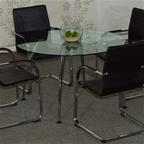 These premium conference tables are a perfect addition to your office, and will provide a high quality place for your team to meet. Round Glass Conference Table with Chairs Set, Glass Office ...