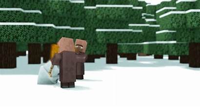 Animation Christmas Minecraft Villager Snowman Villagers Gifs