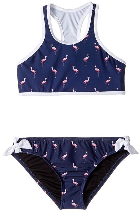 Splendid Littles Printed High Neck Crop Top Set Girls Swimwear Sets
