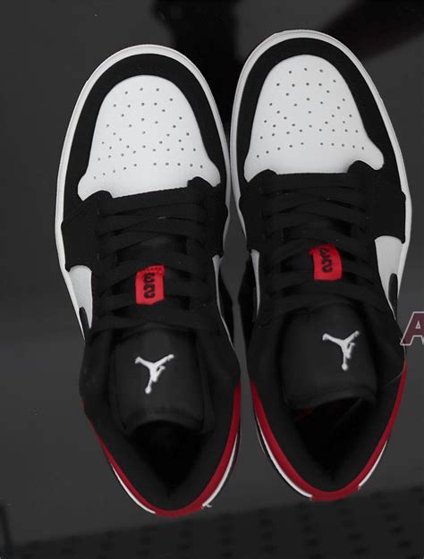 Air Jordan 1 Low Black Toe 553558 116 Whiteblack Gym Red Sneakers