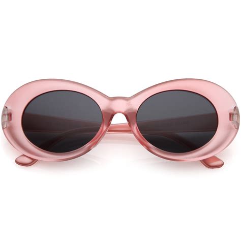 Retro 1990s Fashion Transparent Thick Clout Goggle Oval Sunglasses