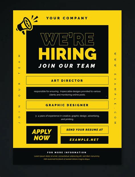 We Are Hiring Flyer Template Ai Psd Hiring Poster Corporate Brochure Design Flyer Template