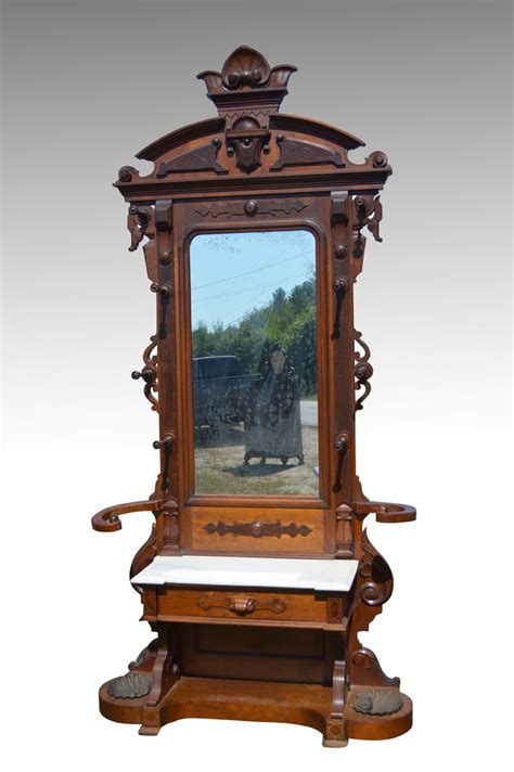 Great savings & free delivery / collection on many items. SOLD Victorian Burl walnut Marble Top Hall Tree ...