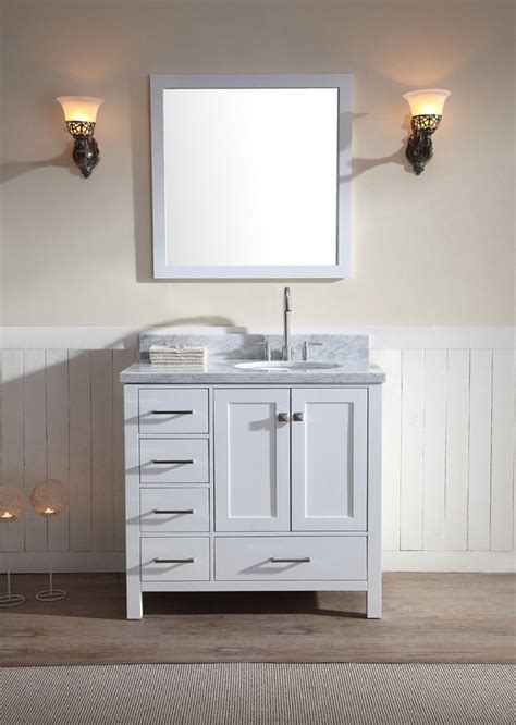 Add style and functionality to your bathroom with a bathroom vanity. Ariel Bath A037S R Wht Cambridge 37 Single Sink Vanity Set ...