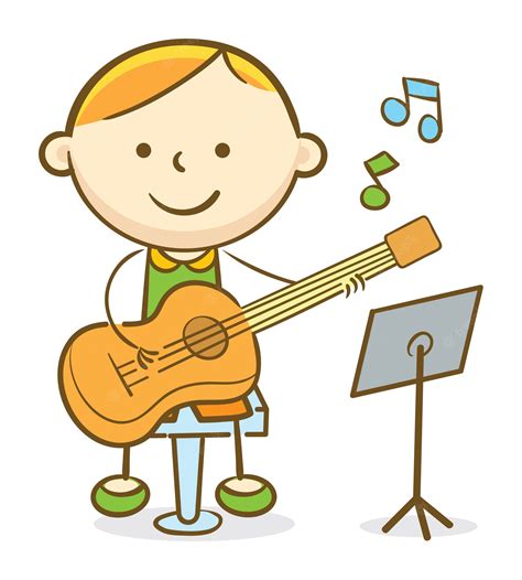 Premium Vector Kid Guitarist