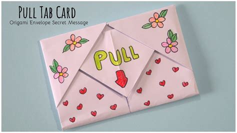 Pull Tab Card Origami Envelope Card Letter Folding Origami Teachers