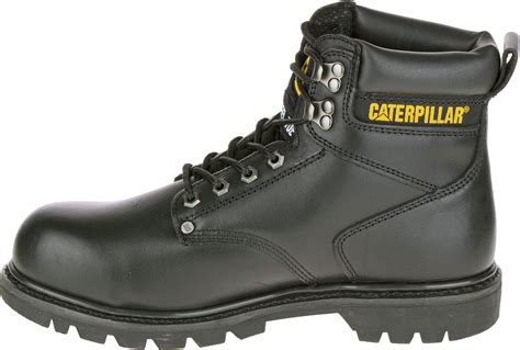 Caterpillar Leather Cat Second Shift Steel Toe Eh Work Boots In Black