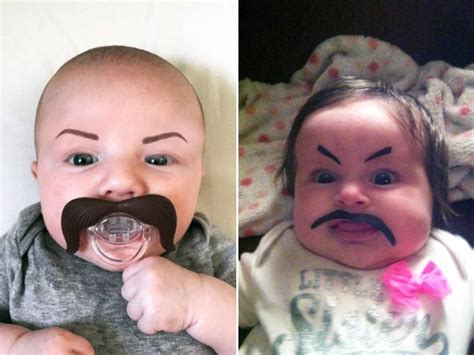 Babies With Eyebrows Drawn On Their Faces Face Eyebrows