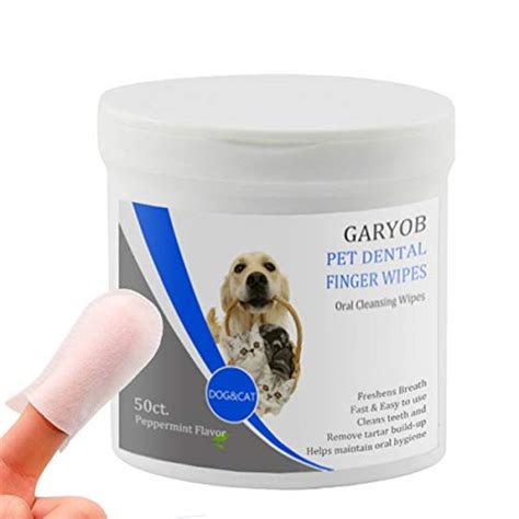Garyob Pet Dental Fingers Wipes Oral Cleansing Teeth Wipes Pads For