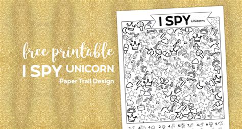 Unicorn Activity Coloring Page Magical I Spy Printable Etsy Free