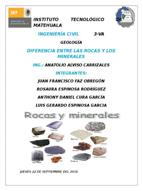 Diferencia Roca Mineral Minerales Roca Geología