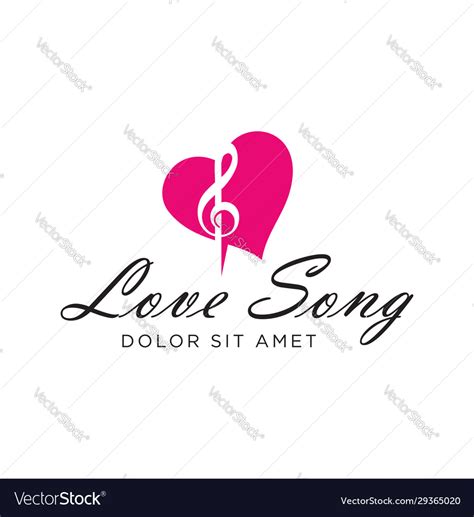 Love Song Logo Design Stock Royalty Free Vector Image