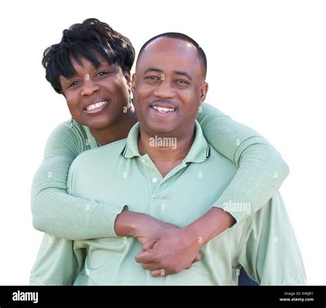 Attractive African American Couple Isolated On A White Background Stock