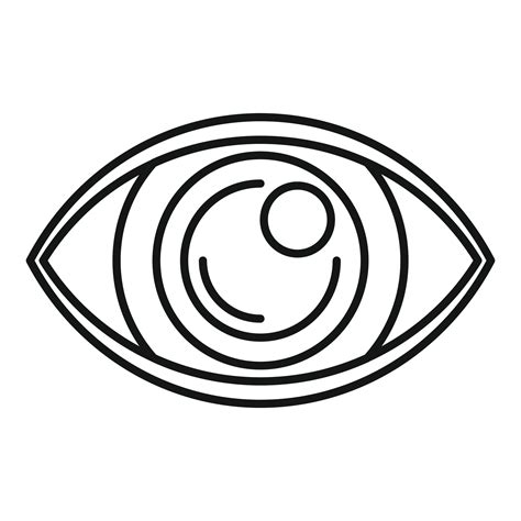 Spy Eye Icon Outline Vector Eyeball Sight 15107195 Vector Art At Vecteezy