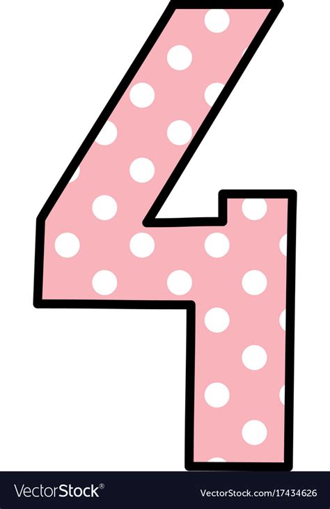 Number 4 Clipart Number Four Clipart Number 4 Dots Polka Dot Numbers