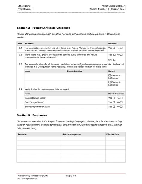 Project Closeout Report Template In Word And Pdf Formats Page 5 Of 7