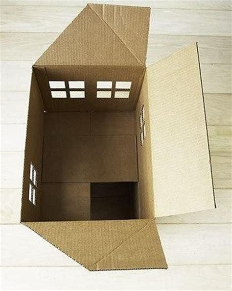 Cats Two Storey House From A Cardboard Box Diy Is Fun
