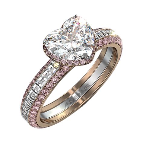 Our pink sapphire sapphire engagement rings range in a wide range of hues from light to hot pink. Pink Sapphire Engagement Ring Set