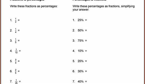 Converting Fractions Decimals Percents Word Problems Worksheet