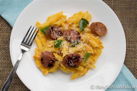 Chicken, dried apple, contains 2% or less of the following: Sweet Potato Penne with Chicken Apple Sausage - Moms with ...