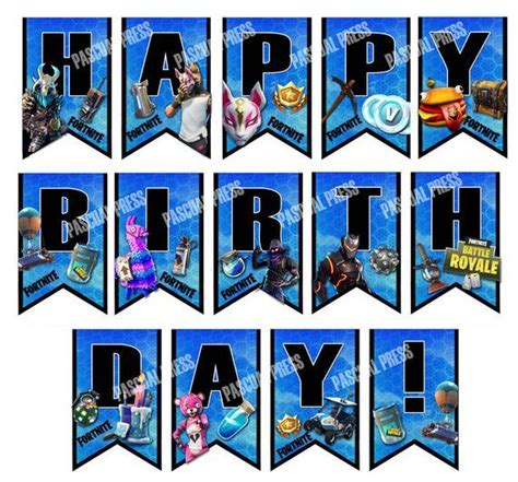 Fortnite Birthday Banner Print At Home File Fortnite Party Etsy