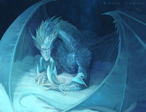 Ice Dragon By Nicole Jiménez Imaginarydragons Dragones Dragón De