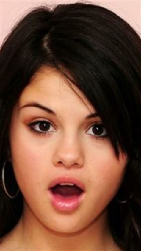 Close Up Of Selena Gomez With A Surprised Look