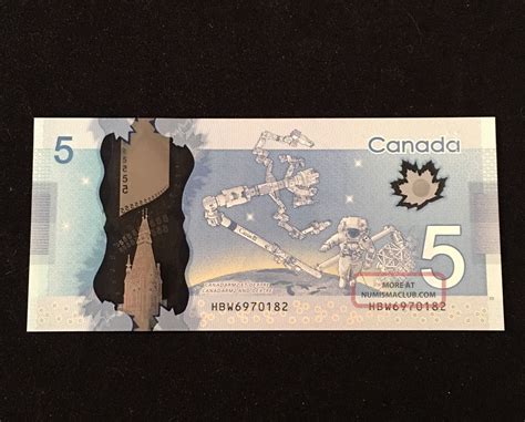 Banque Du Canada 5 Banknote 2013 Polymer