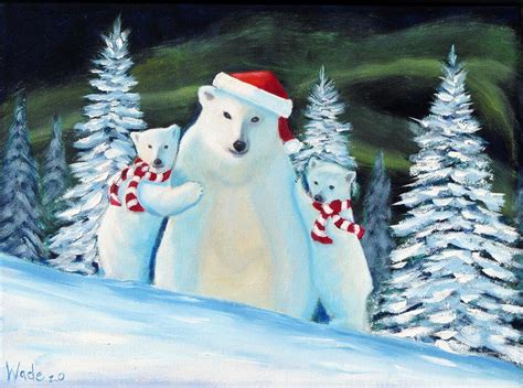 Polar Bear Christmas Painting By Craig Wade Fine Art America