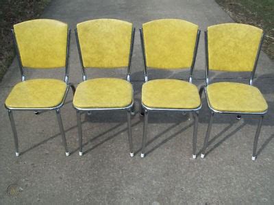 Retro 50's kitchen laminex & chrome table chairs stool restored formica. VINTAGE FORMICA TABLE CHROME RETRO YELLOW CHAIRS 50'S ...