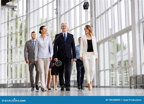 Business People Walking Along Office Building Stock Image Image Of
