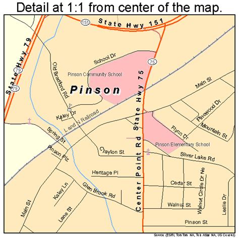 Pinson Alabama Street Map 0160648