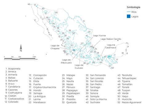 Mapa De Los Principales Rios De Mexico Con Nombres Principales