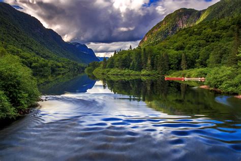 Canada Scenery Mountains Forests Rivers Quebec Nature Wallpaper