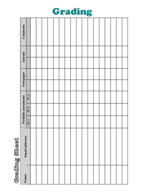 Printable Grading Sheets That Are Lucrative Tristan Website