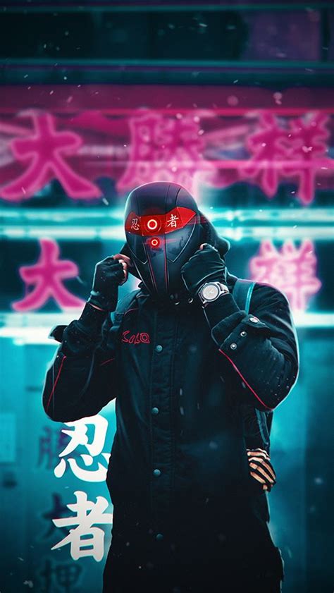 My Artwork Cyberpunk Ninja Photography Wallpaper Neon Wallpaper