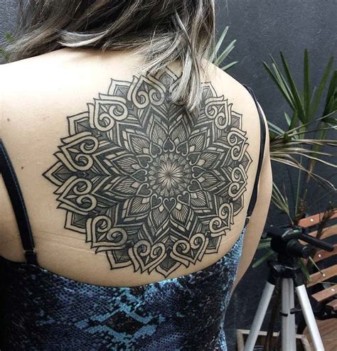 Large Mandala On Girls Back Best Tattoo Design Ideas