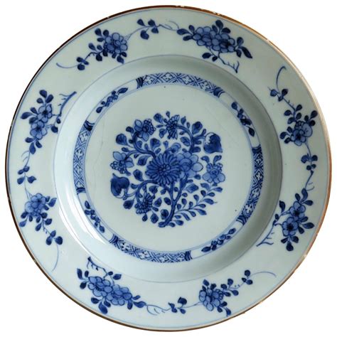 Chinese Porcelain Plate In Blue And White Qing Early 18th Century