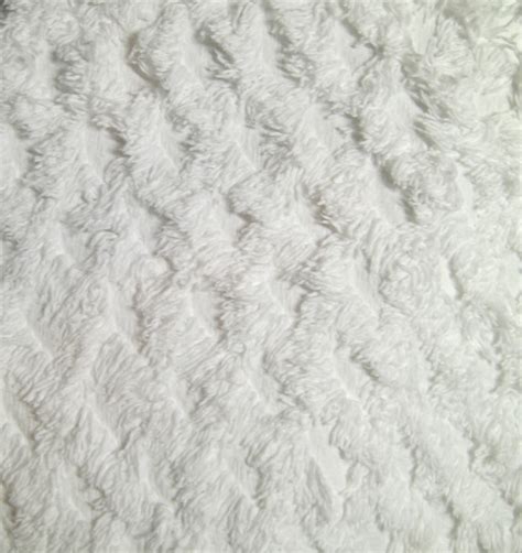 Vintage Chenille Fabric Fluffy White On White Diamond