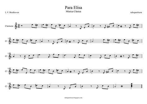 Want to listen this arrangement of fur elise before you give it a try? tubescore: Fur Elise by Beethoven Sheet Music for Clarinet ...
