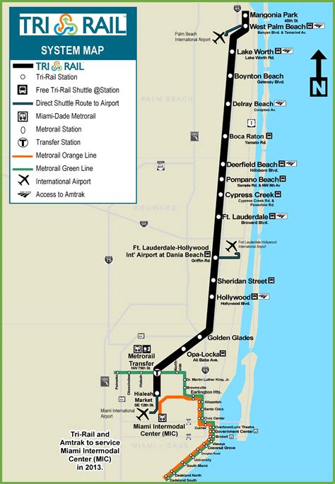 Miami Tri-Rail map - Ontheworldmap.com