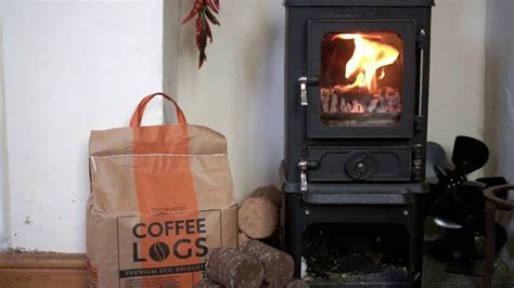 Register for an ibotta account today! tiny wood stove burning bio-bean coffee logs - YouTube