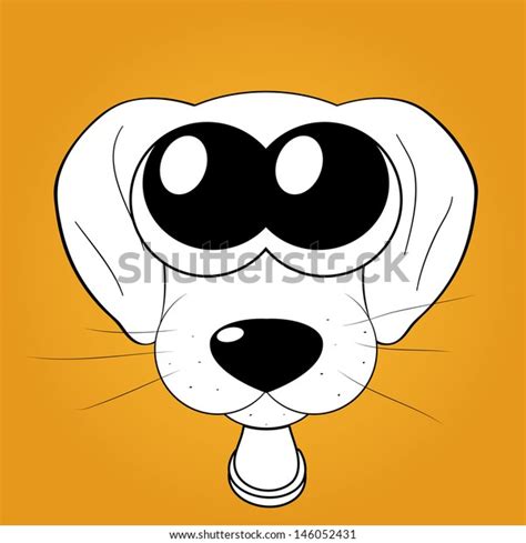 Cartoon Cute Puppy Dog Big Eyes Stock Vector Royalty Free 146052431
