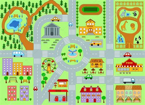 Plan De La Ville Pour Les Enfants — Image Vectorielle Alenkas © 36740395