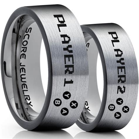 Gamer Rings Couple Ring Set Player 1 Player 2 Rings Controller Rings